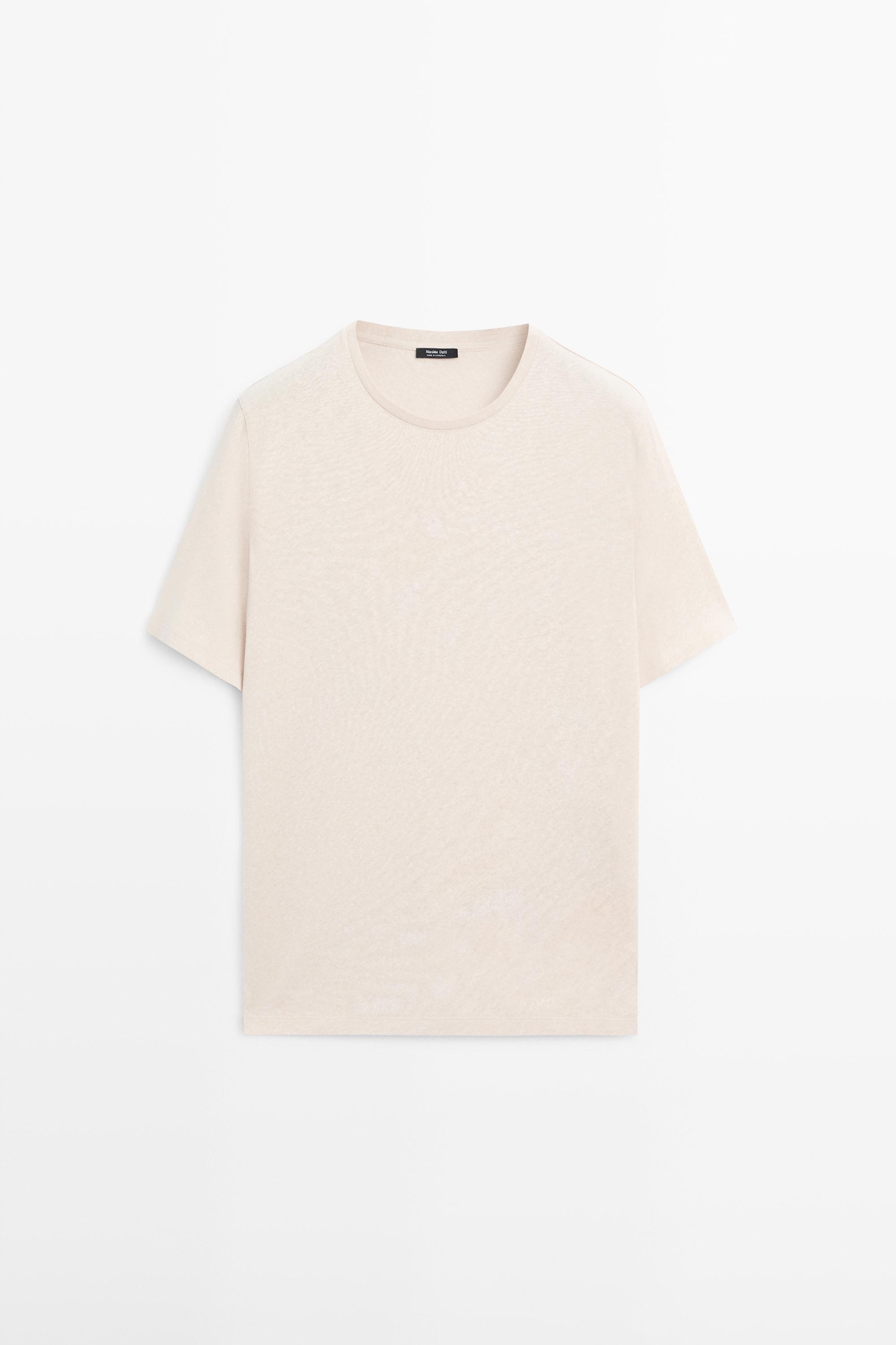 Short sleeve linen and cotton T-shirt